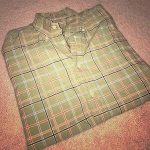 Men's Burberry Green & Multicolor Plaid Buttondown
